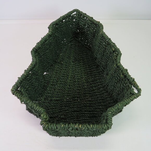heavy duty forest green tree shaped woven rope basket Organic Modern Farmhouse - Picture 2 of 12
